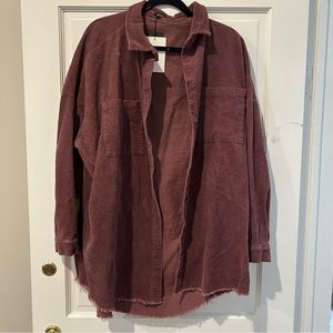 NWT BOOHOO OVERSIZED CORDUROY SHACKET